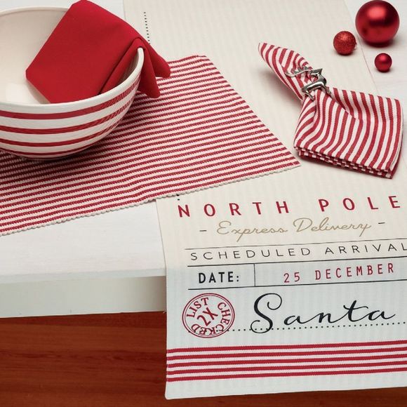 DESIGN Imports Santa's Workshop Table Runner Cotton 72 Inches Long Christmas - Picture 1 of 2